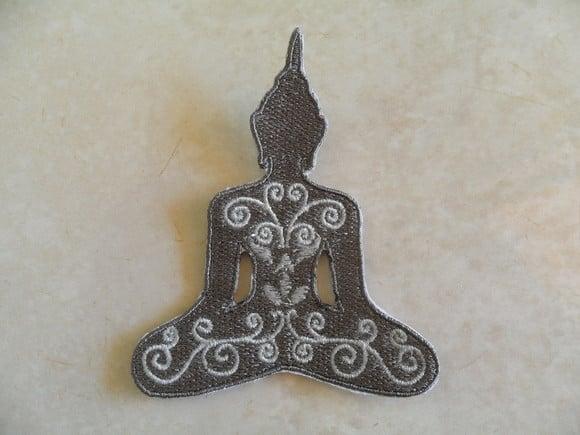 Patch Bordado Termocolante Silhueta Buda