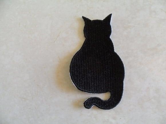 Patch Bordado Termocolante Silhueta Gato