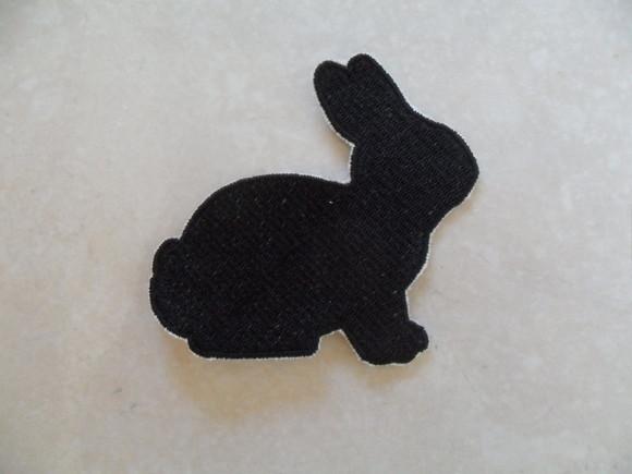 Patch Bordado Termocolante Silhueta Coelho