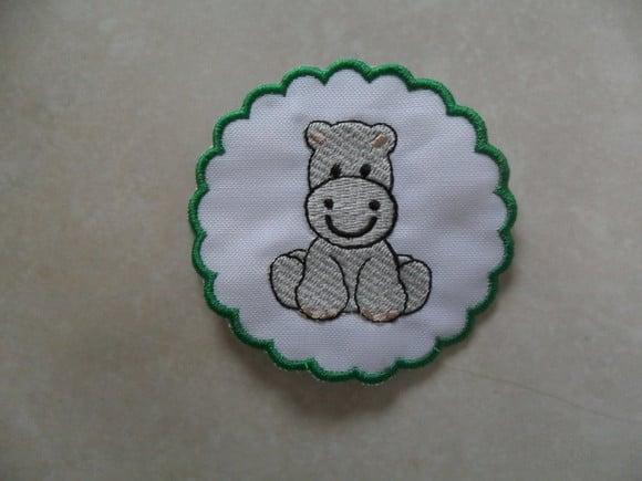 Patch Bordado Termocolante Tag Hipopótamo I