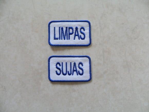 Patch Bordado Termocolante Tag Limpas/sujas I