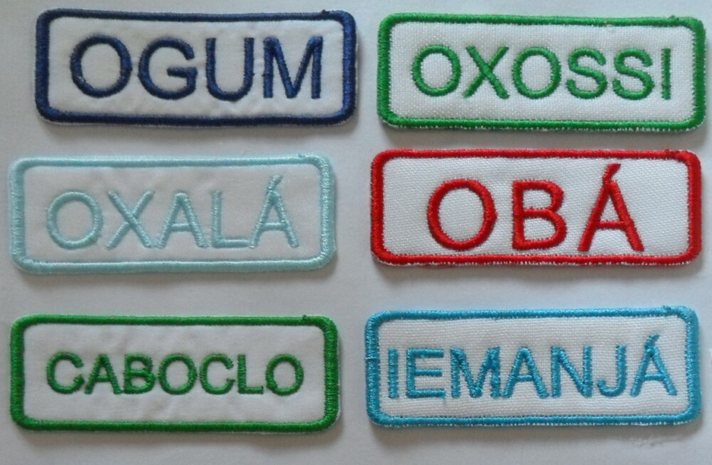 Kit 6 Peças-Patch Bordado Termocolante Nomes Orixás