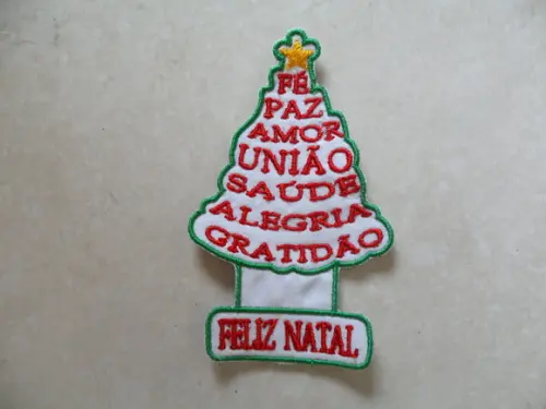 Patch Bordado Termocolante Árvore Natal Palavras