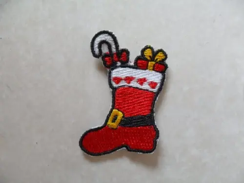 Patch Bordado Termocolante Bota De Natal