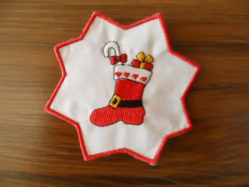Patch Bordado Termocolante Bota De Natal Moldura