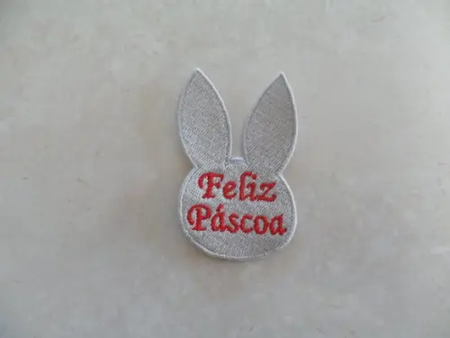 Patch Bordado Termocolante Coelho Feliz Páscoa
