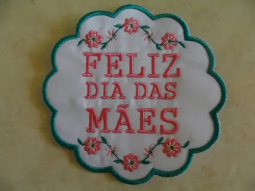 Patch Bordado Termocolante Feliz Dia Das Mães I
