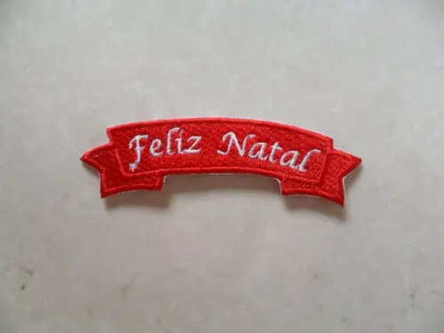 Patch Bordado Termocolante Feliz Natal Flâmula