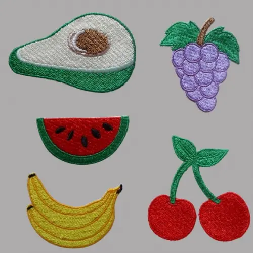 Patch Bordado Termocolante Kit 5 Frutas