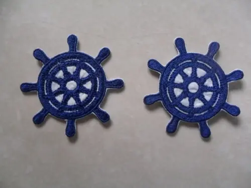 Patch Bordado Termocolante Kit 3 Timão Navio