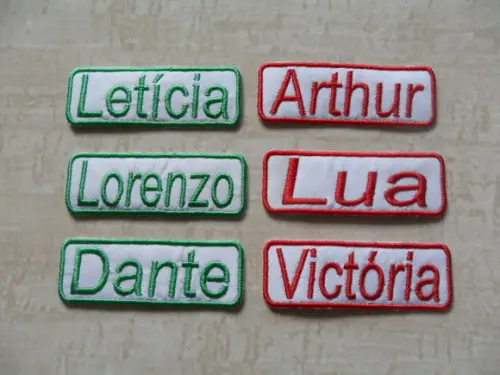 Patch Bordado Termocolante Kit 6 Nomes