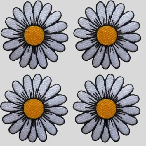 Patch Bordado Termocolante Kit Flor Margarida