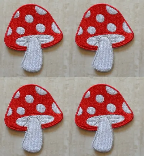 Patch Bordado Termocolante Kit Cogumelo