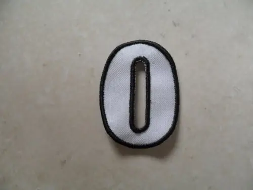 Patch Bordado Termocolante Número Zero Contorno