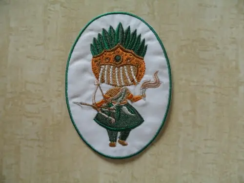 Patch Bordado Termocolante Orixá Oxossi de Franja