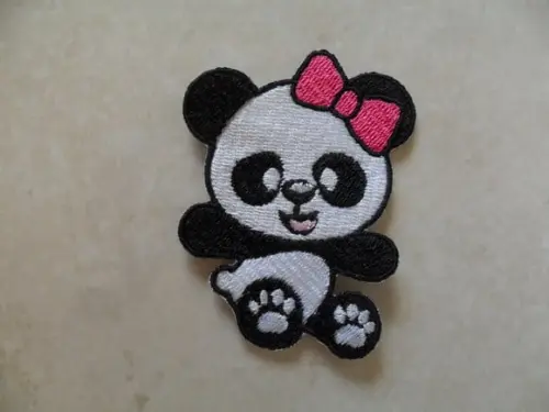 Patch Bordado Termocolante Panda Menina