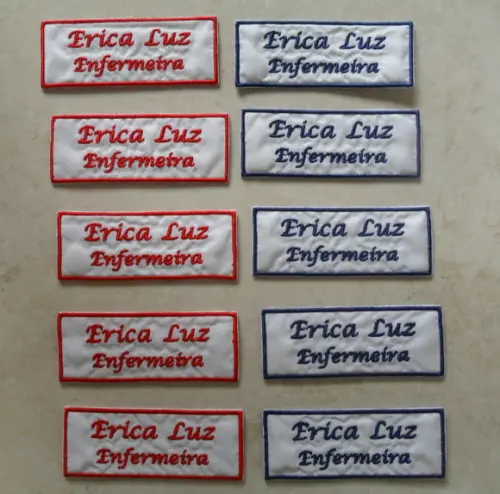 Patch Bordado Termocolante Personalizado Kit Nome/profissão