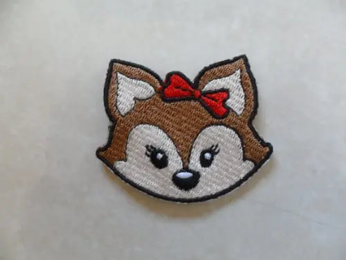 Patch Bordado Termocolante Rosto De Raposa Menina