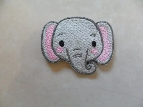 Patch Bordado Termocolante Rosto de Elefante