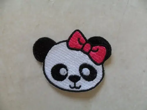 Patch Bordado Termocolante Rosto de Panda Menina