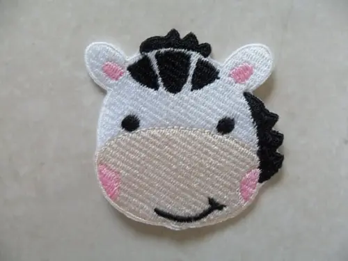 Patch Bordado Termocolante Rosto Zebra I