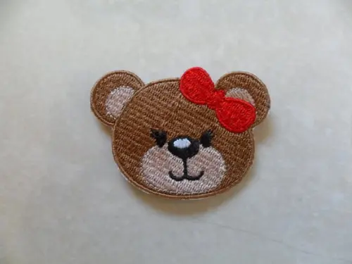 Patch Bordado Termocolante Rosto de Ursa