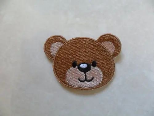 Patch Bordado Termocolante Rosto de Urso