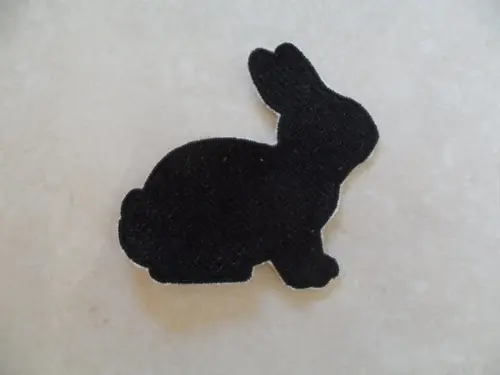 Patch Bordado Termocolante Silhueta Coelho