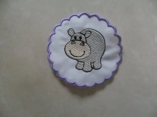 Patch Bordado Termocolante Tag Hipopótamo II