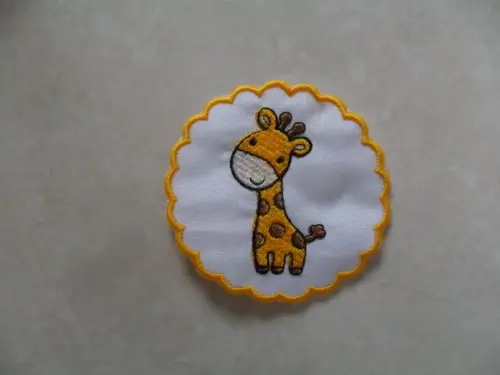 Patch Bordado Termocolante Tag Girafa