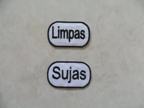 Patch Bordado Termocolante Tag Limpas/sujas Ii