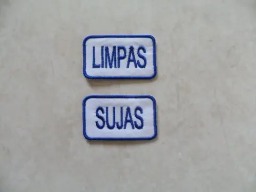Patch Bordado Termocolante Tag Limpas/sujas I
