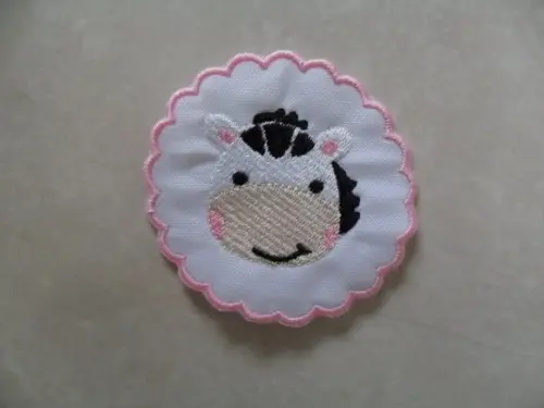 Patch Bordado Termocolante Tag Rosto De Zebra