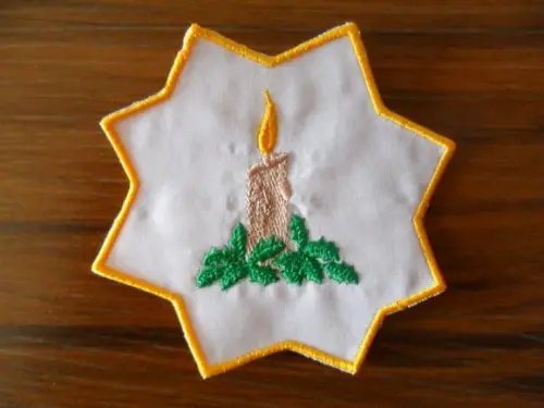 Patch Bordado Termocolante Vela De Natal Moldura