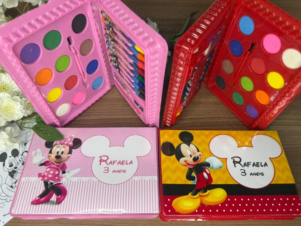 Estojo de Pintura 30 peças Mickey e Minnie