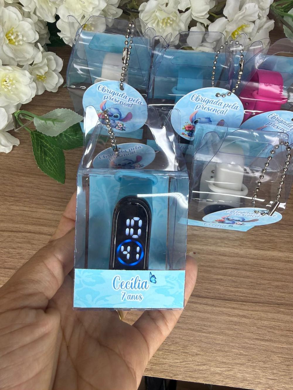 Relógio Digital Infantil com Caixinha Personalizada Stitch