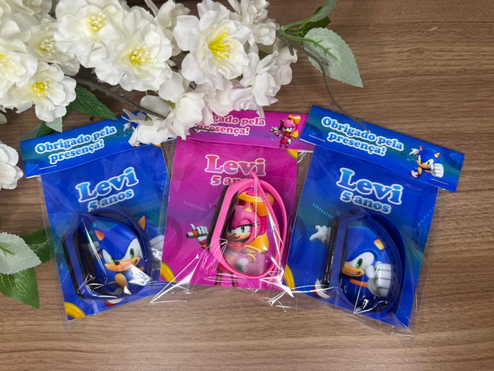 Relógio Digital Infantil Personalizado Sonic e Amy