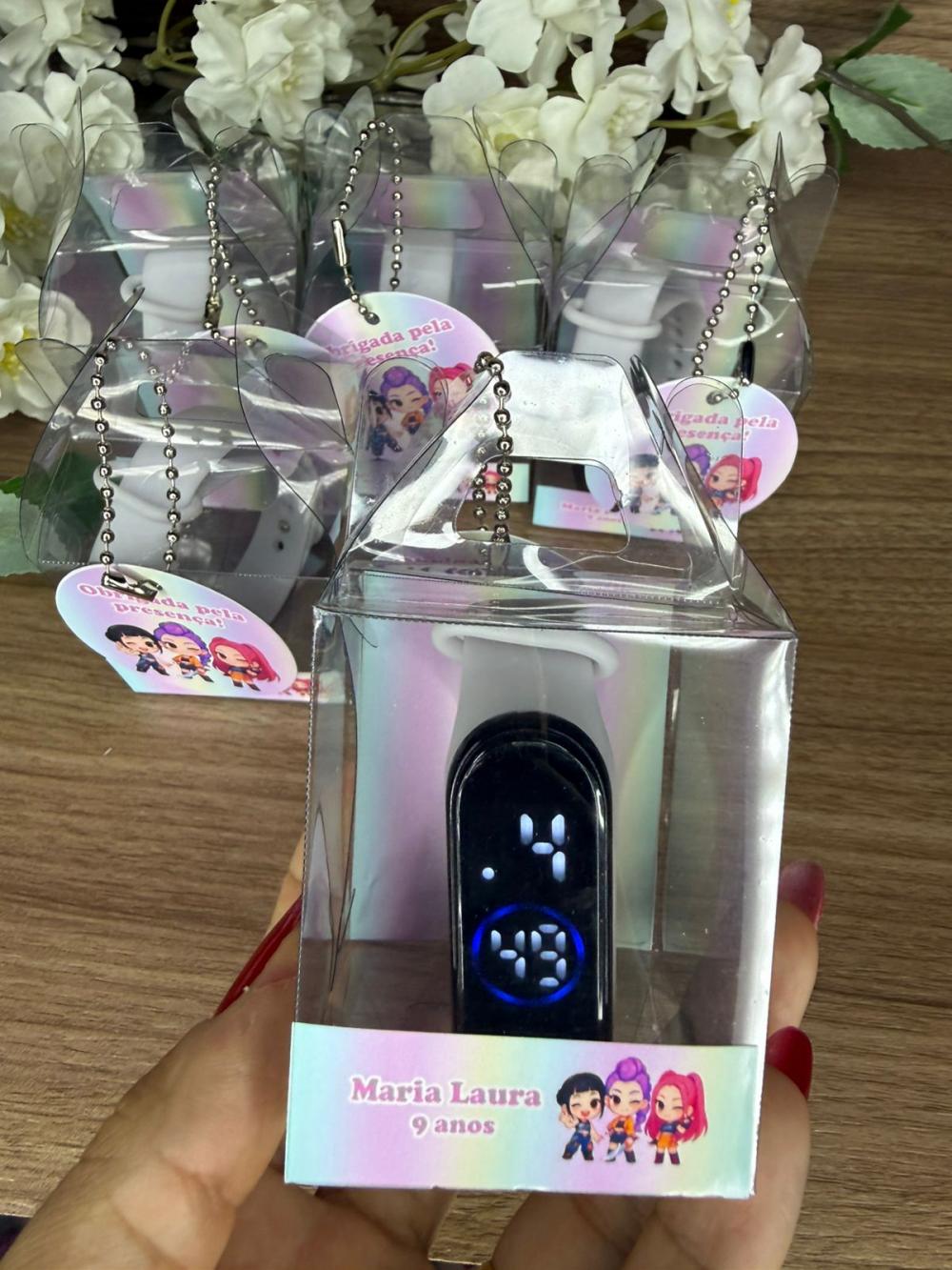 Relógio Digital Infantil com Caixinha Personalizada Guerreiras d