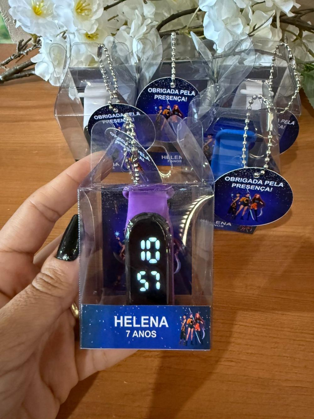 Relógio Digital Infantil com Caixinha Personalizada Guerreiras d