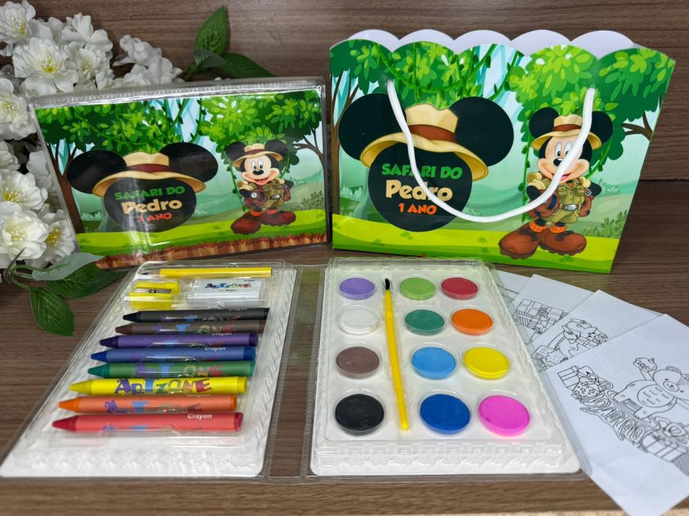 Estojo de Pintura 30 peças + Sacolinha Mickey Safari