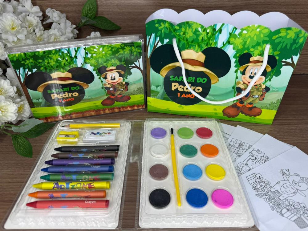 Estojo de Pintura 30 peças + Sacolinha Mickey Safari