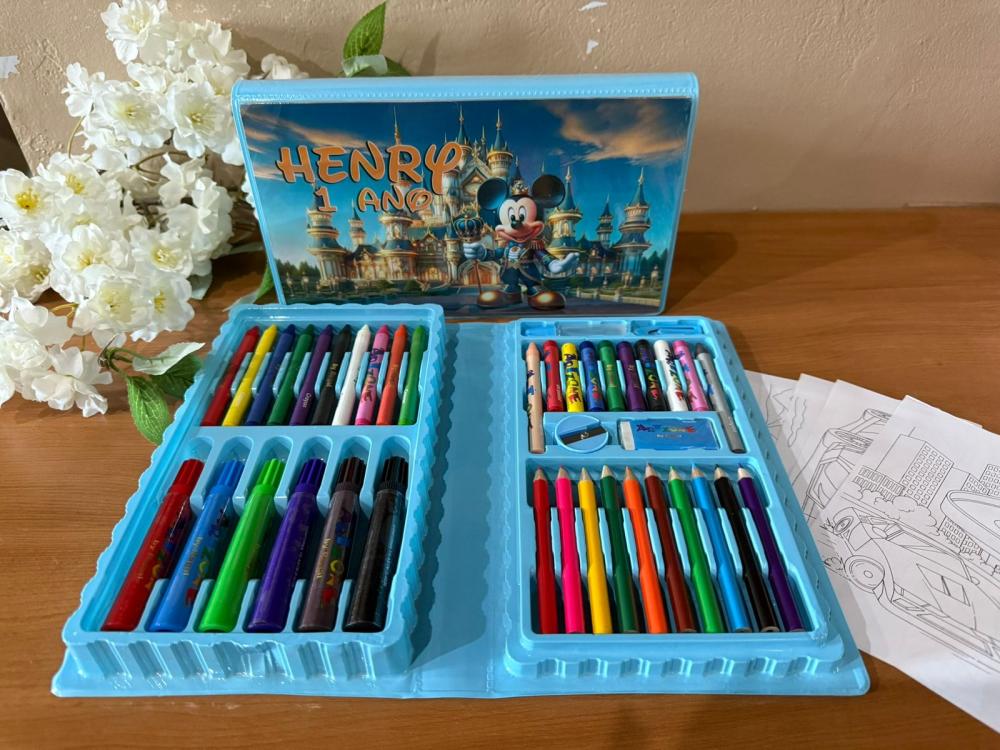 Estojo de Pintura Personalizado Luxo 50 Peças Mickey