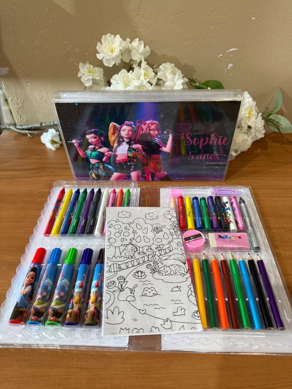 Estojo de Pintura Luxo 50 Peças Guerreiras do Kpop