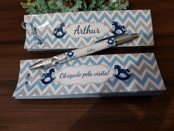 70 Unidades de Caneta Personalizada com Caixinha