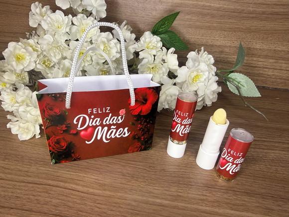Batom Personalizado Dia das Mães com Mini Sacola