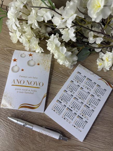 Bloquinho com Caneta Personalizado 10x15 Natal - Boas Festas