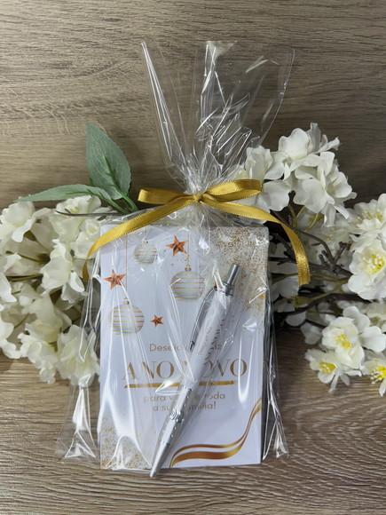 Bloquinho com Caneta Personalizado 10x15 Natal - Boas Festas