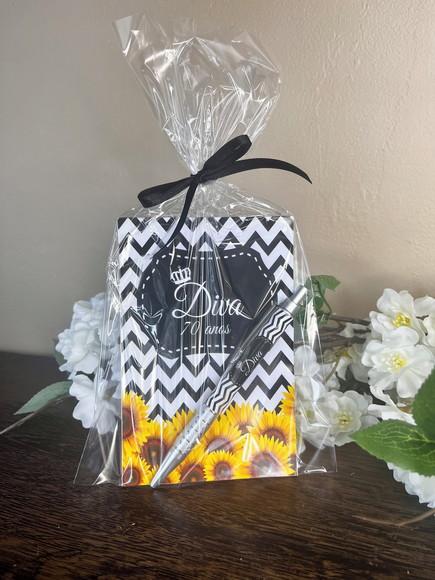 Bloquinho com Caneta Personalizado 14x10 Girassol