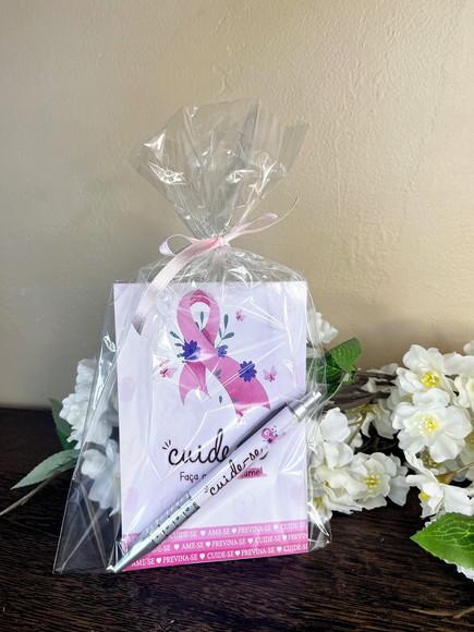 Bloquinho com Caneta Personalizado 14x10 Outubro Rosa