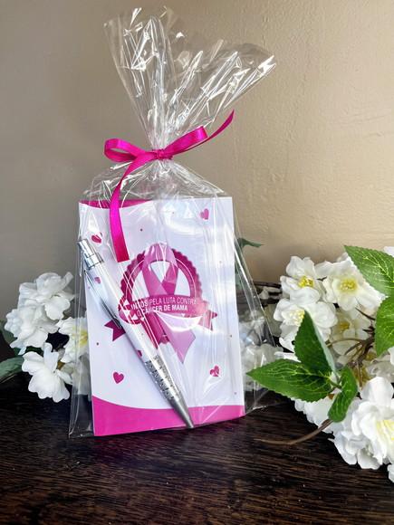 Bloquinho com Caneta Personalizado 14x10 Outubro Rosa